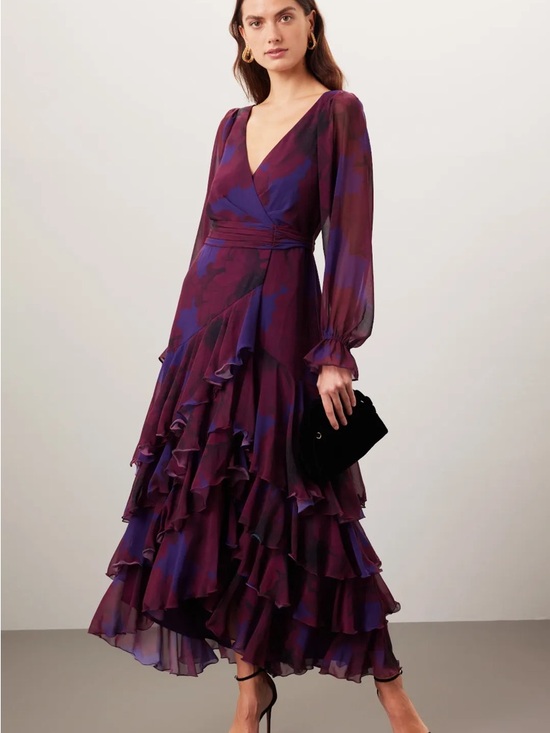 Hutch Dresses & Skirts - Hutch Kya Printed Tiered Wrap Maxi Dress